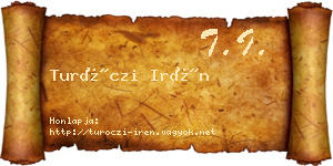 Turóczi Irén névjegykártya